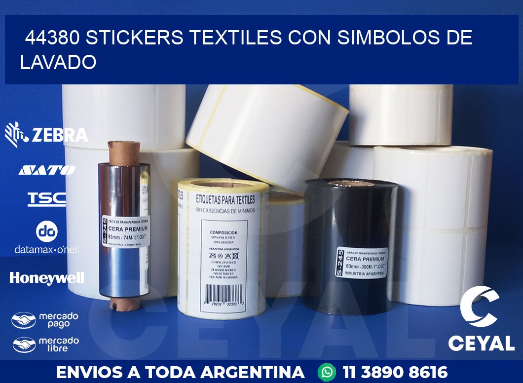 44380 STICKERS TEXTILES CON SIMBOLOS DE LAVADO