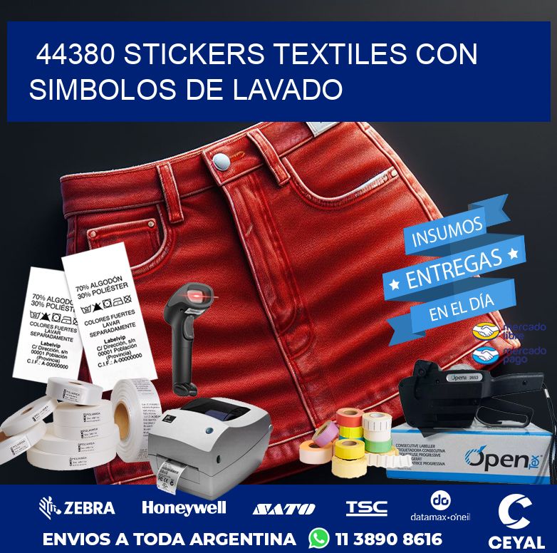 44380 STICKERS TEXTILES CON SIMBOLOS DE LAVADO