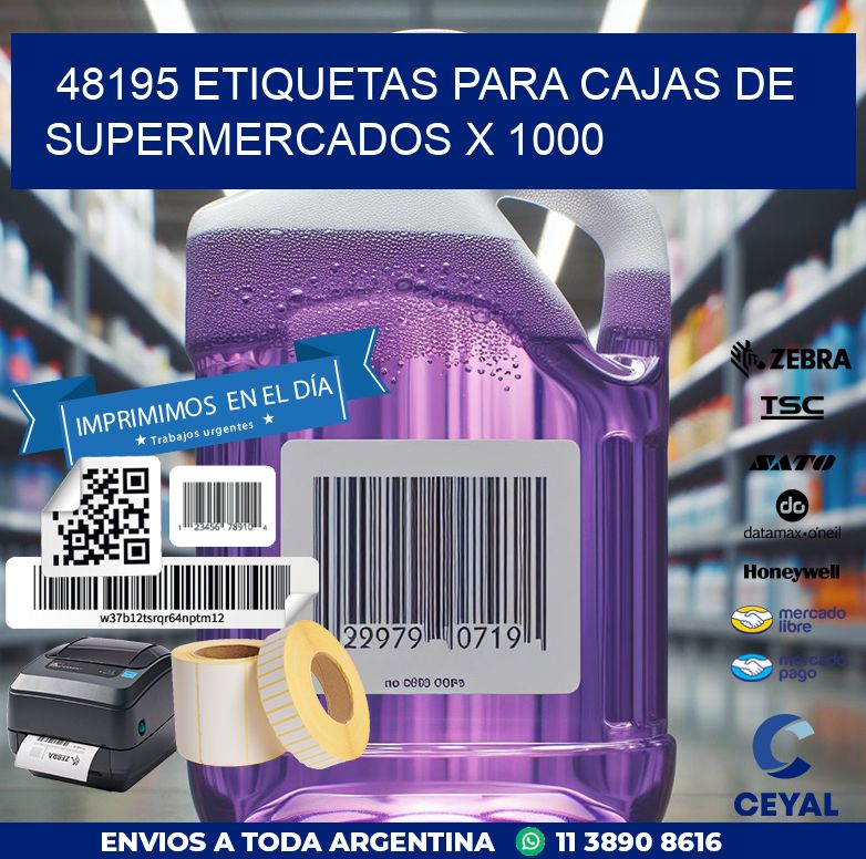 48195 ETIQUETAS PARA CAJAS DE SUPERMERCADOS X 1000