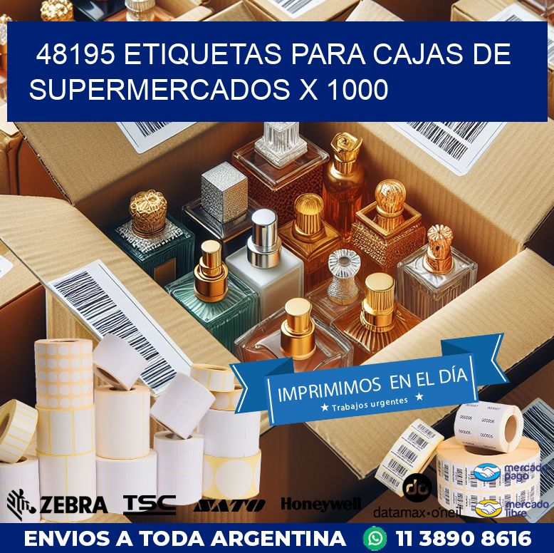 48195 ETIQUETAS PARA CAJAS DE SUPERMERCADOS X 1000