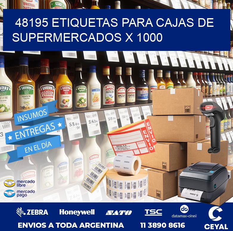 48195 ETIQUETAS PARA CAJAS DE SUPERMERCADOS X 1000