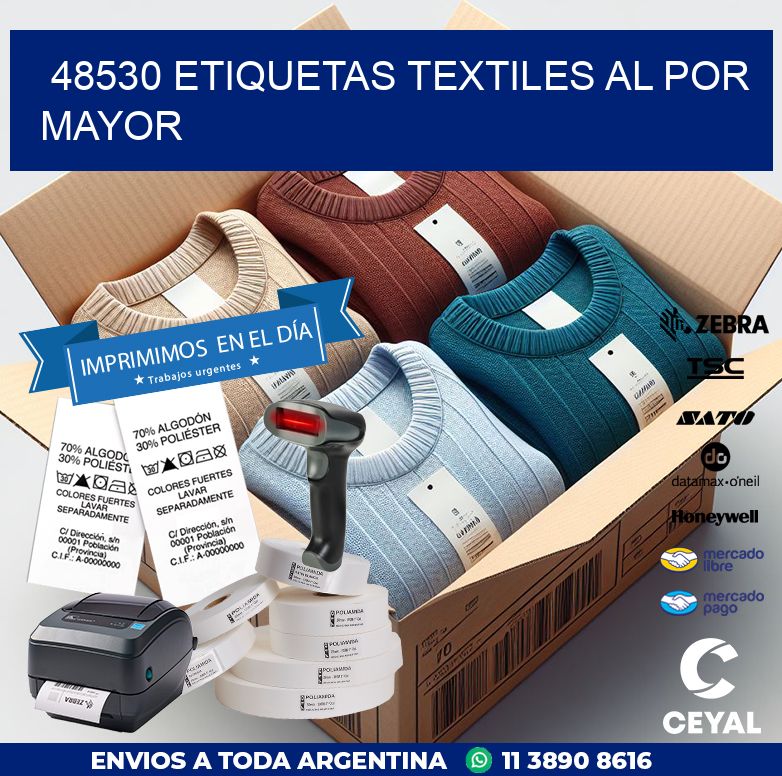 48530 ETIQUETAS TEXTILES AL POR MAYOR