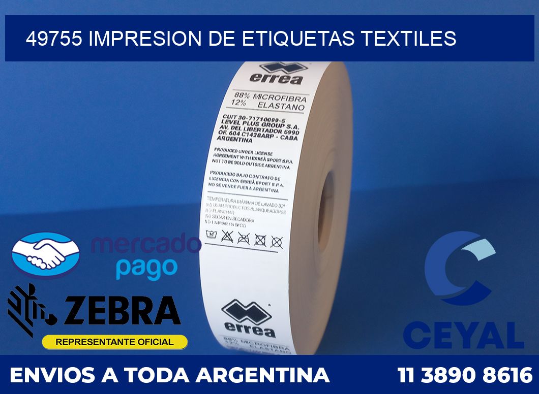 49755 IMPRESION DE ETIQUETAS TEXTILES