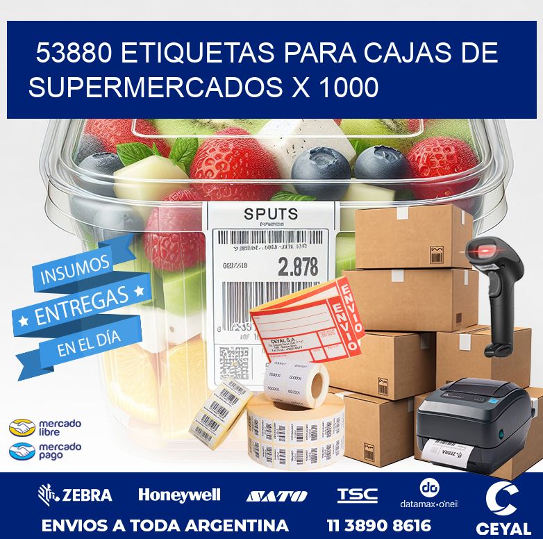 53880 ETIQUETAS PARA CAJAS DE SUPERMERCADOS X 1000