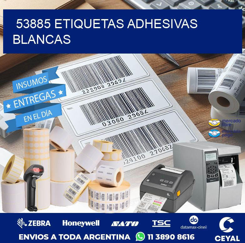 53885 ETIQUETAS ADHESIVAS BLANCAS