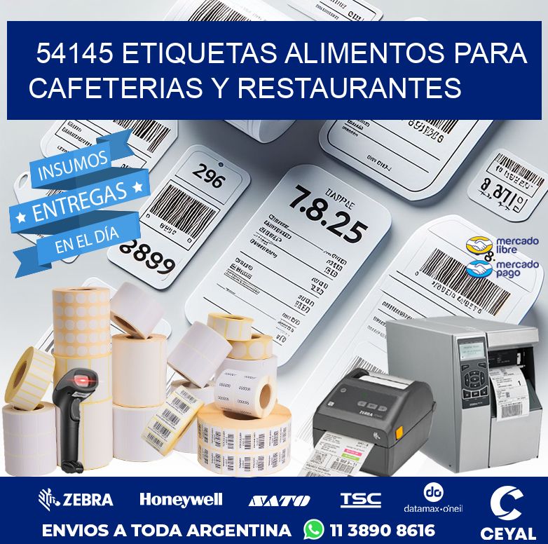 54145 ETIQUETAS ALIMENTOS PARA CAFETERIAS Y RESTAURANTES