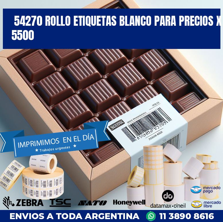 54270 ROLLO ETIQUETAS BLANCO PARA PRECIOS X 5500