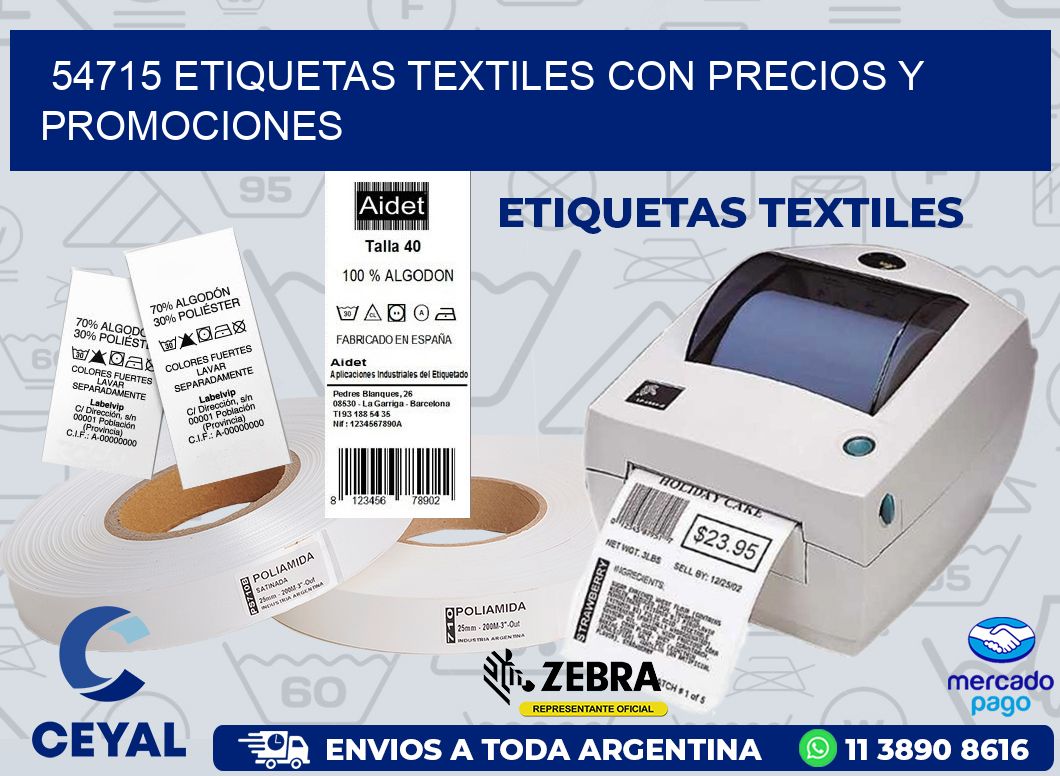 54715 ETIQUETAS TEXTILES CON PRECIOS Y PROMOCIONES