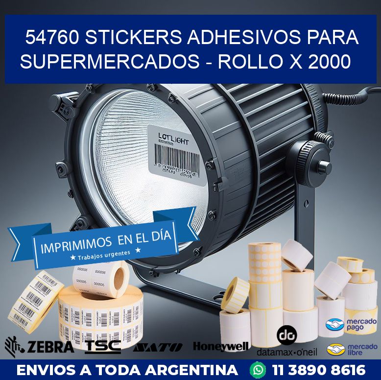 54760 STICKERS ADHESIVOS PARA SUPERMERCADOS - ROLLO X 2000