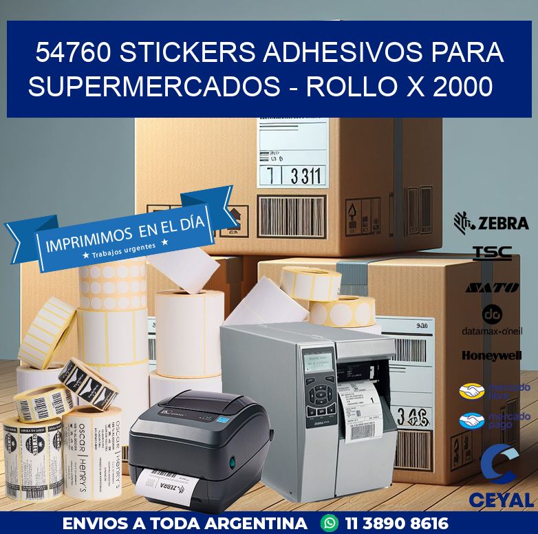 54760 STICKERS ADHESIVOS PARA SUPERMERCADOS - ROLLO X 2000