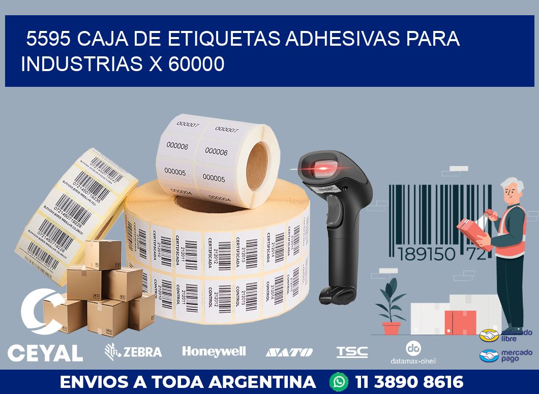 5595 CAJA DE ETIQUETAS ADHESIVAS PARA INDUSTRIAS X 60000