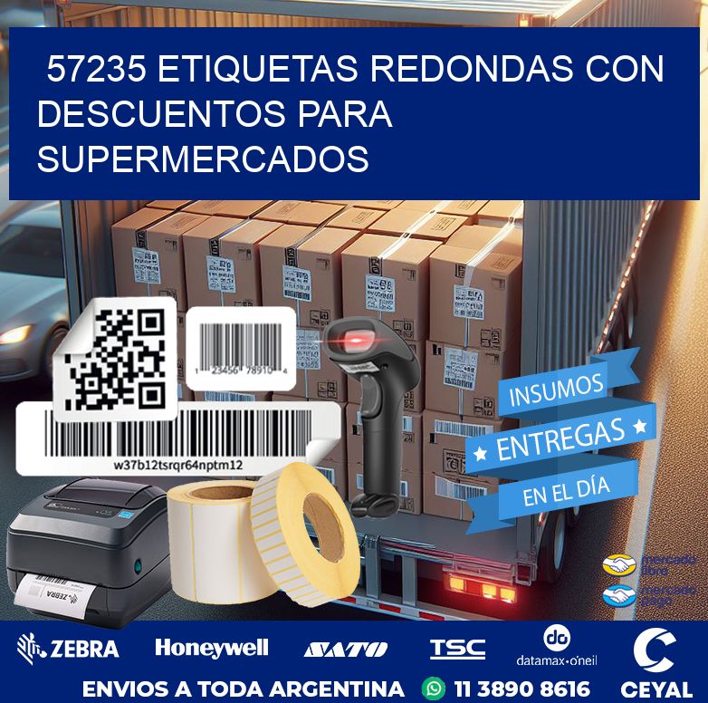 57235 ETIQUETAS REDONDAS CON DESCUENTOS PARA SUPERMERCADOS