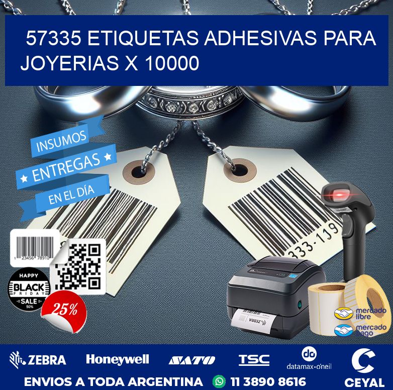 57335 ETIQUETAS ADHESIVAS PARA JOYERIAS X 10000