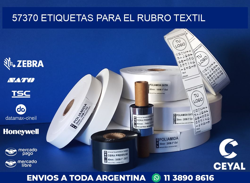 57370 ETIQUETAS PARA EL RUBRO TEXTIL