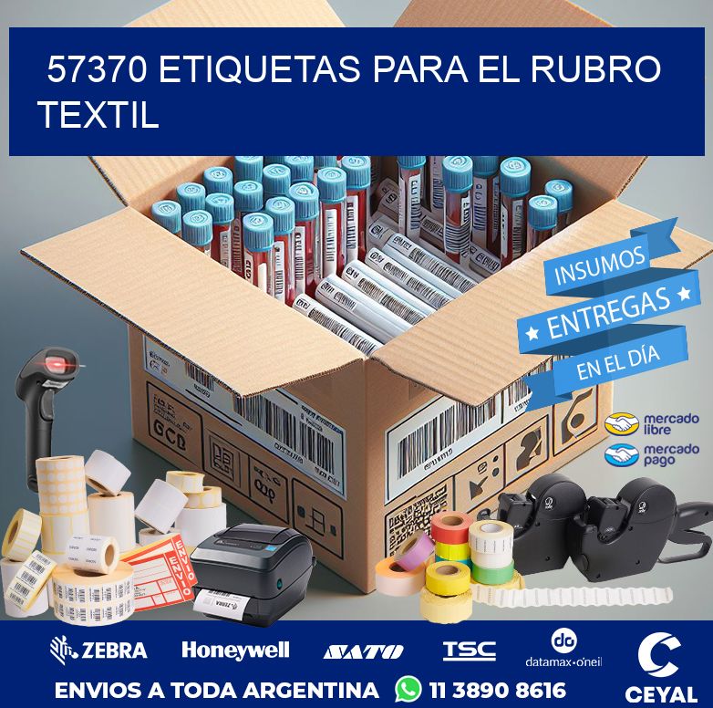 57370 ETIQUETAS PARA EL RUBRO TEXTIL
