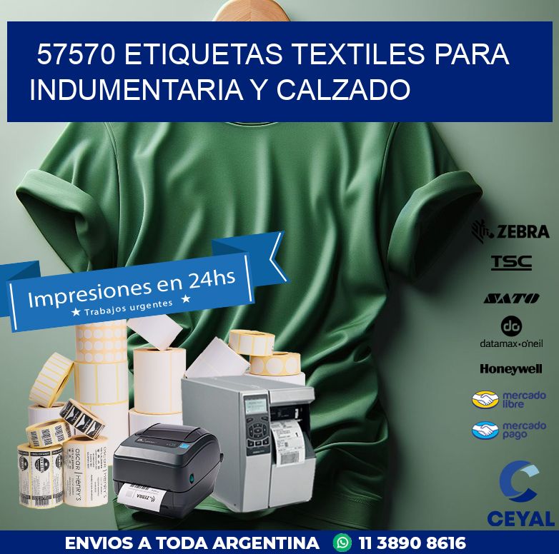 57570 ETIQUETAS TEXTILES PARA INDUMENTARIA Y CALZADO