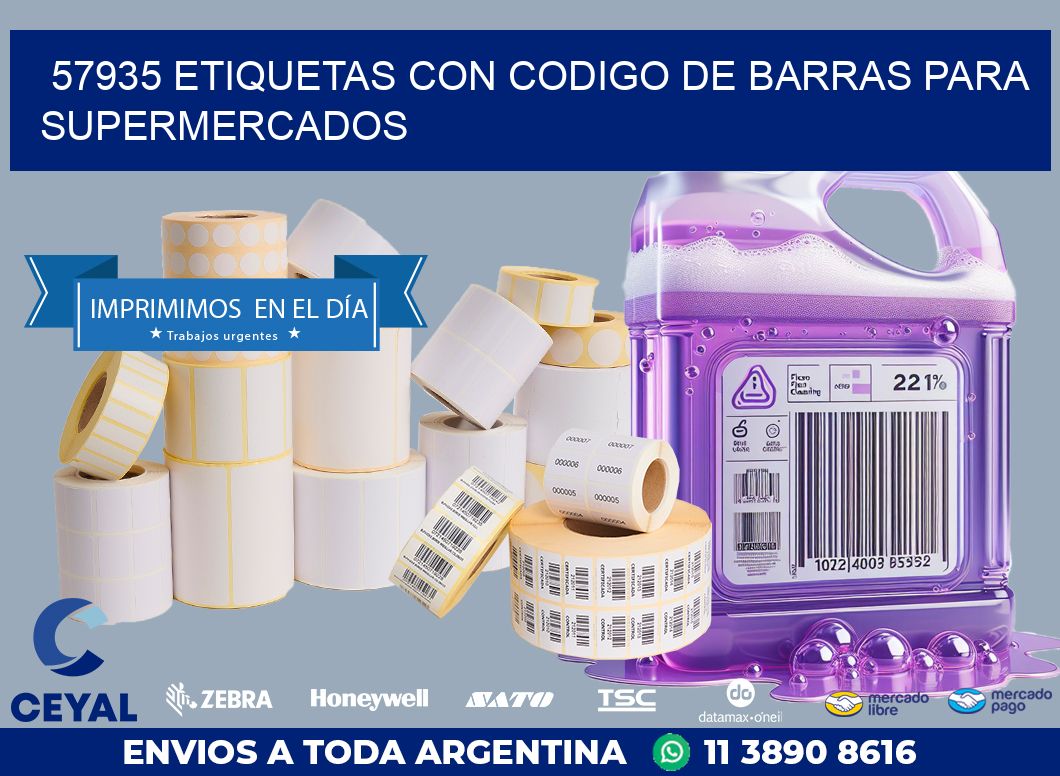 57935 ETIQUETAS CON CODIGO DE BARRAS PARA SUPERMERCADOS