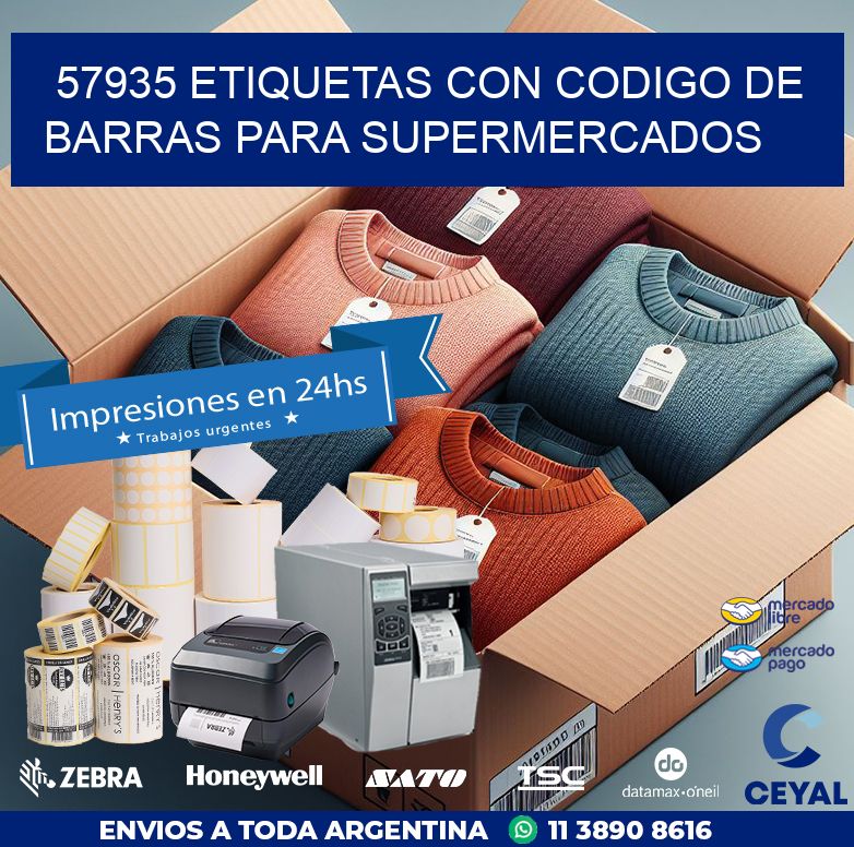 57935 ETIQUETAS CON CODIGO DE BARRAS PARA SUPERMERCADOS