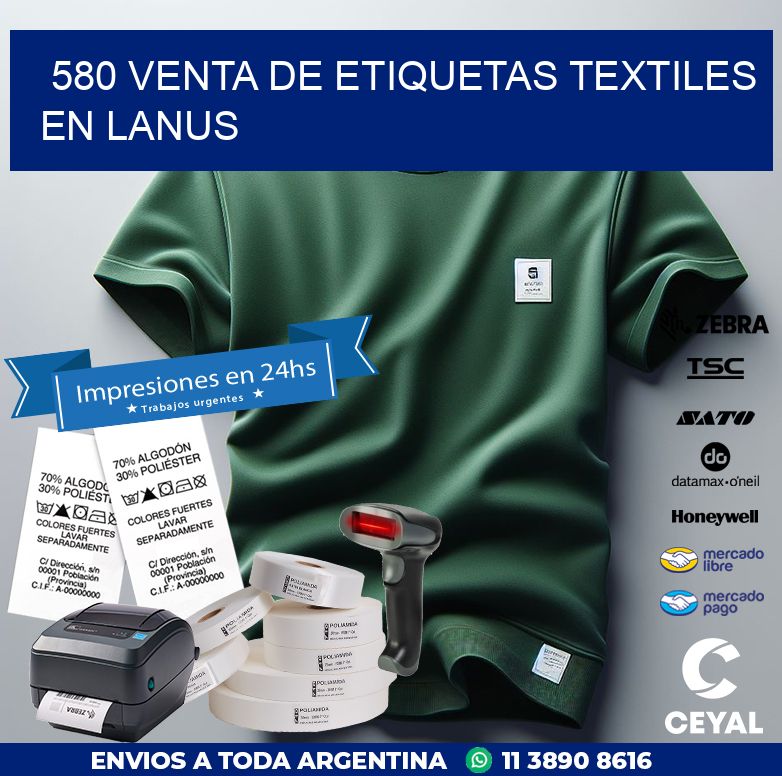 580 VENTA DE ETIQUETAS TEXTILES EN LANUS