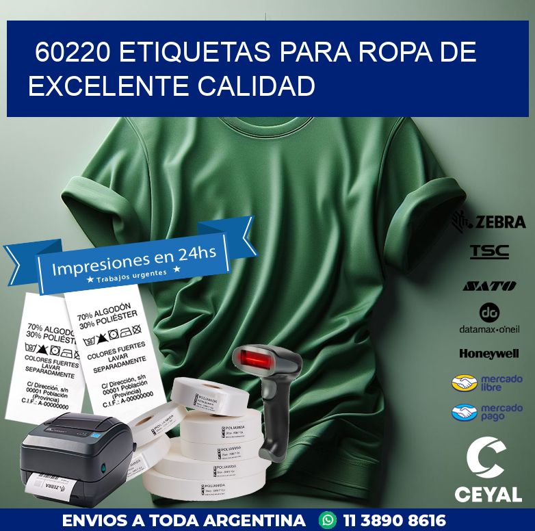 60220 ETIQUETAS PARA ROPA DE EXCELENTE CALIDAD