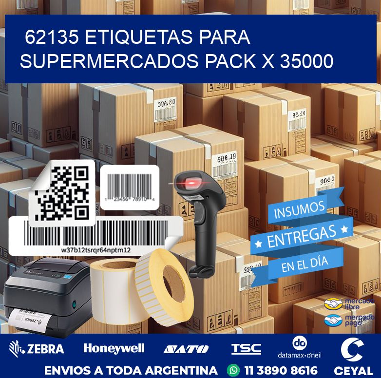 62135 ETIQUETAS PARA SUPERMERCADOS PACK X 35000
