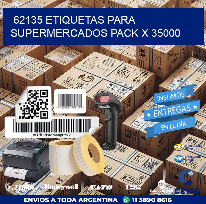 62135 ETIQUETAS PARA SUPERMERCADOS PACK X 35000
