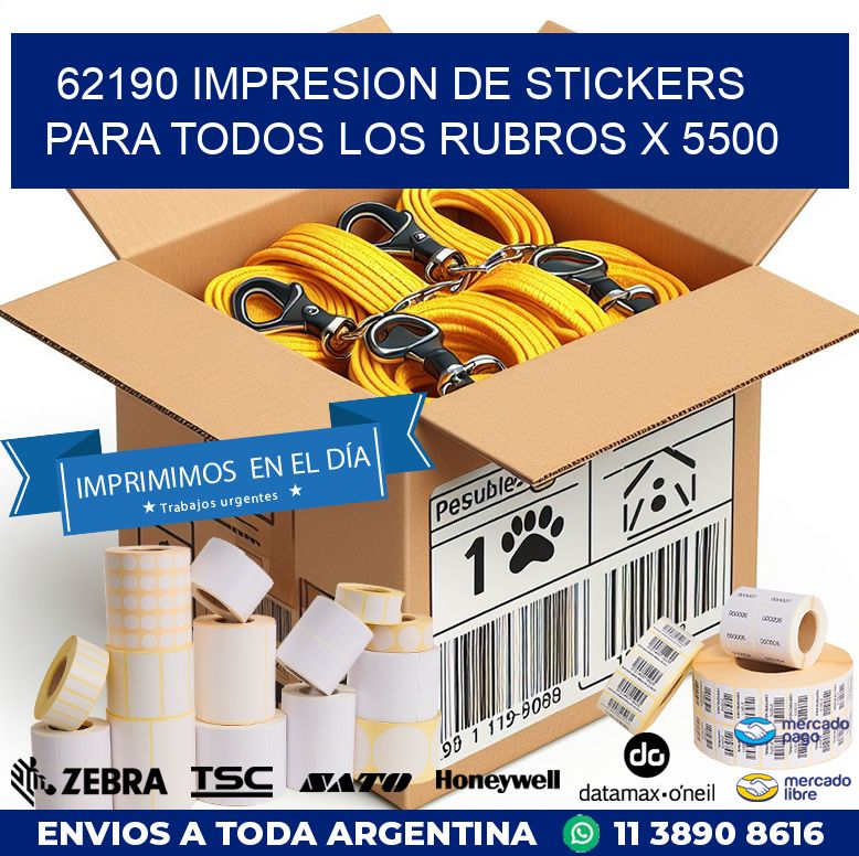 62190 IMPRESION DE STICKERS PARA TODOS LOS RUBROS X 5500