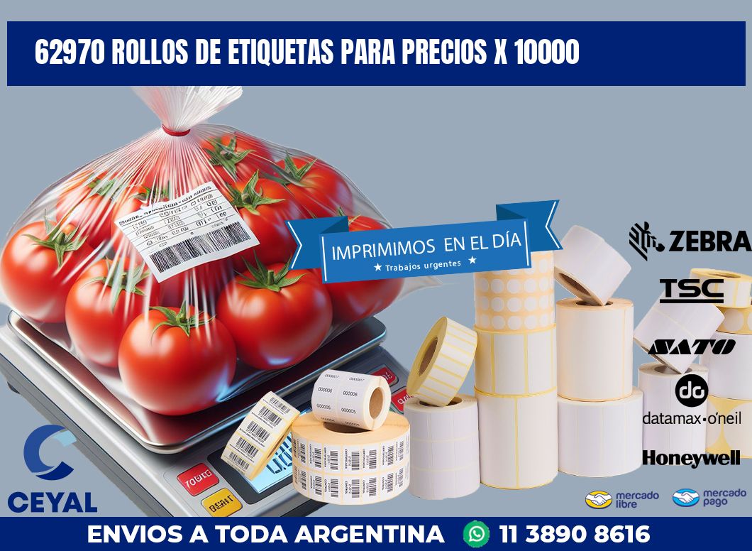 62970 ROLLOS DE ETIQUETAS PARA PRECIOS X 10000