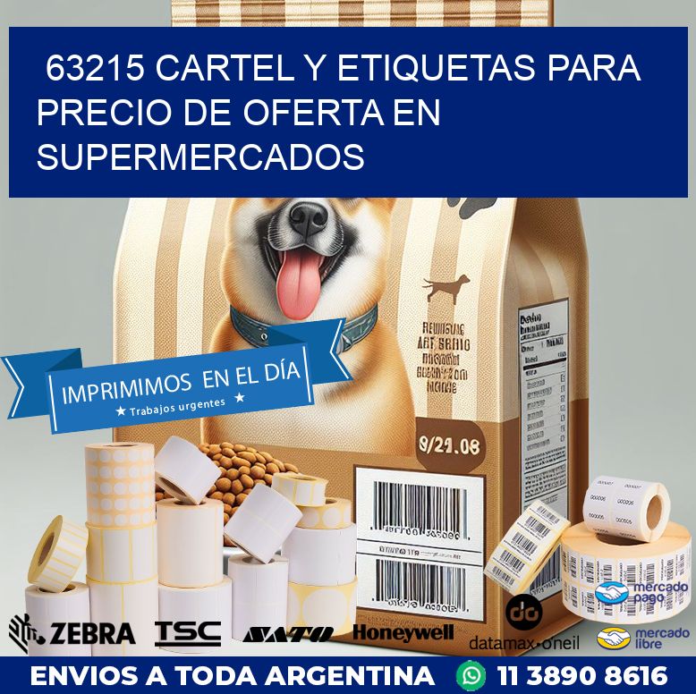 63215 CARTEL Y ETIQUETAS PARA PRECIO DE OFERTA EN SUPERMERCADOS