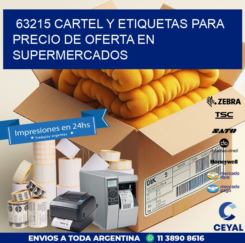 63215 CARTEL Y ETIQUETAS PARA PRECIO DE OFERTA EN SUPERMERCADOS