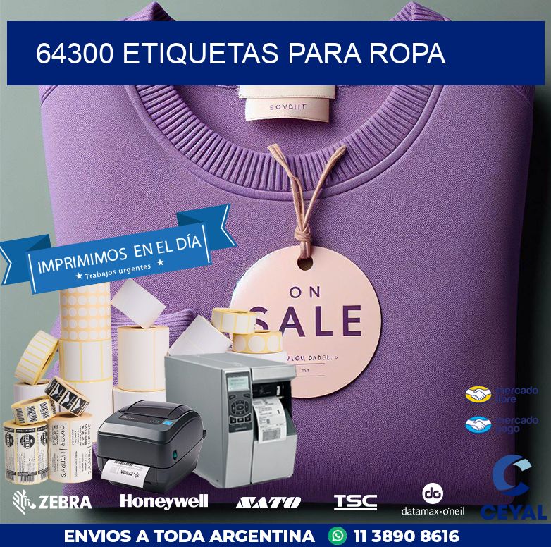 64300 ETIQUETAS PARA ROPA