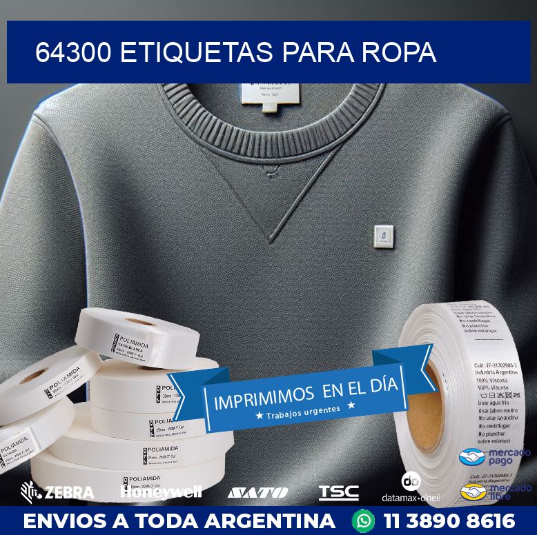 64300 ETIQUETAS PARA ROPA