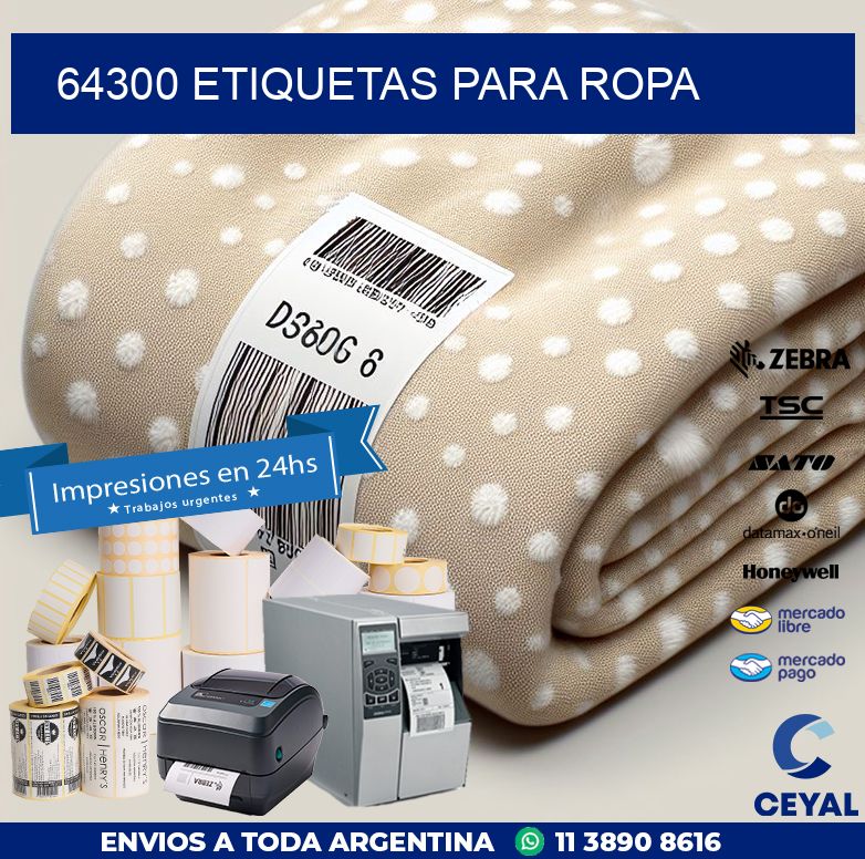 64300 ETIQUETAS PARA ROPA