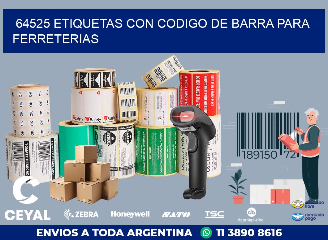 64525 ETIQUETAS CON CODIGO DE BARRA PARA FERRETERIAS
