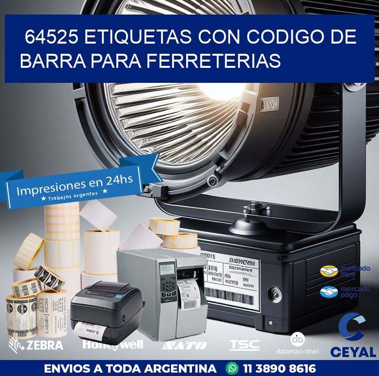 64525 ETIQUETAS CON CODIGO DE BARRA PARA FERRETERIAS