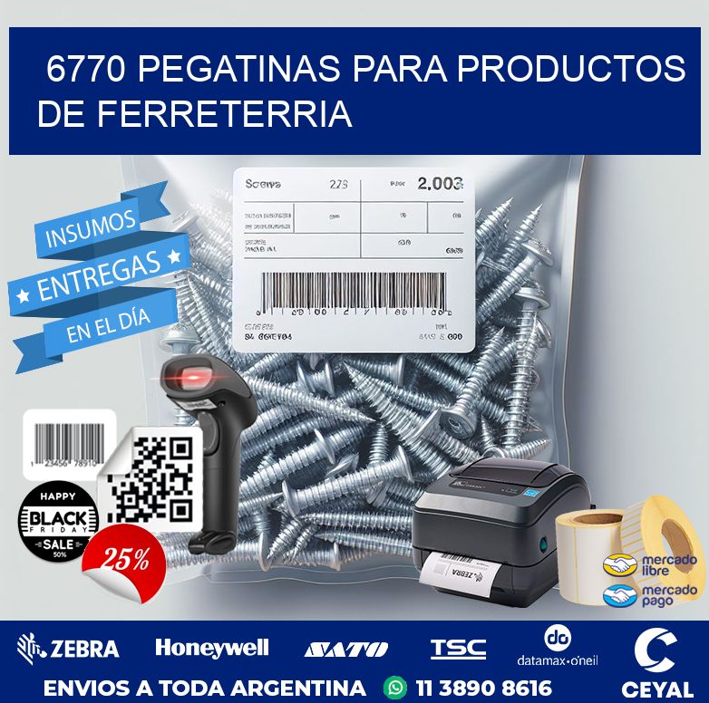 6770 PEGATINAS PARA PRODUCTOS DE FERRETERRIA