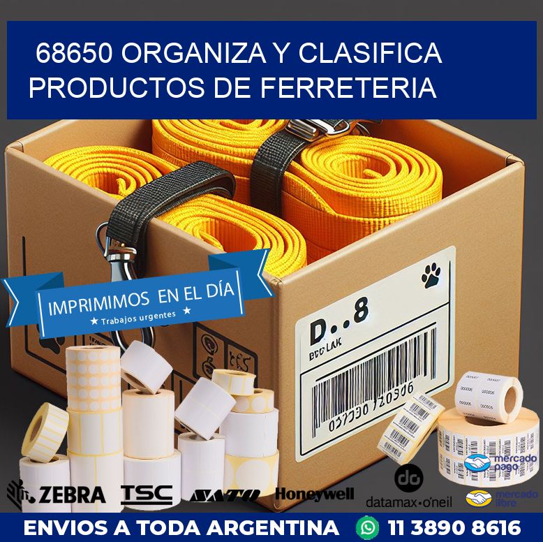 68650 ORGANIZA Y CLASIFICA PRODUCTOS DE FERRETERIA
