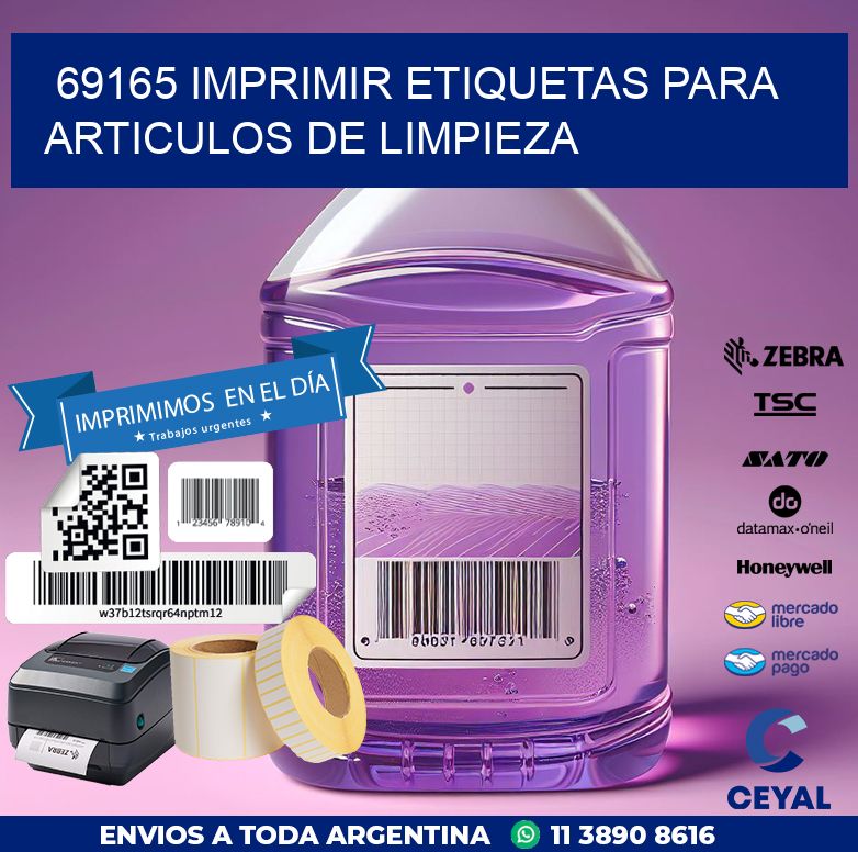 69165 IMPRIMIR ETIQUETAS PARA ARTICULOS DE LIMPIEZA