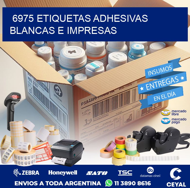 6975 ETIQUETAS ADHESIVAS BLANCAS E IMPRESAS