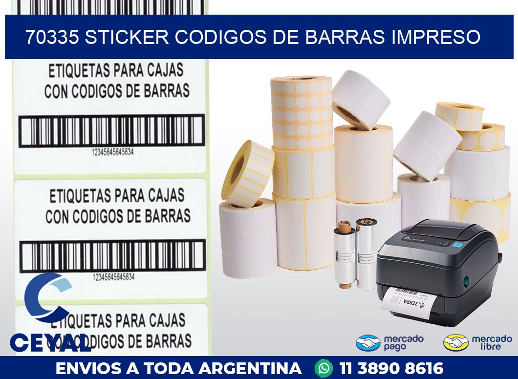 70335 STICKER CODIGOS DE BARRAS IMPRESO