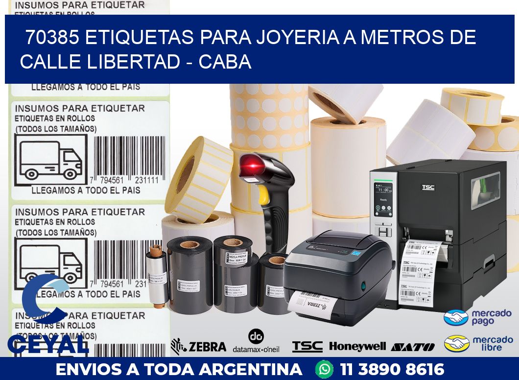 70385 ETIQUETAS PARA JOYERIA A METROS DE CALLE LIBERTAD - CABA