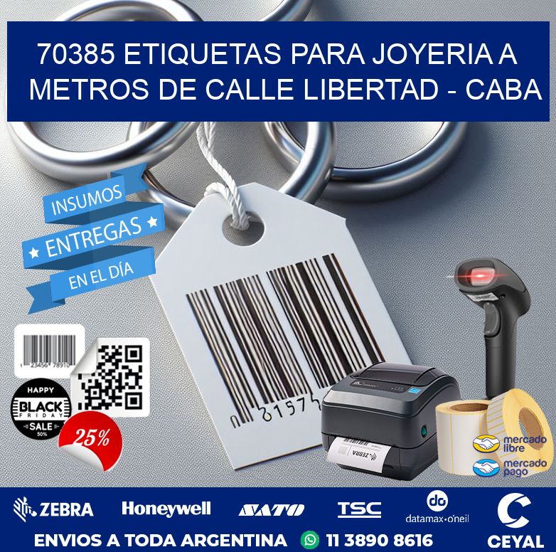 70385 ETIQUETAS PARA JOYERIA A METROS DE CALLE LIBERTAD - CABA