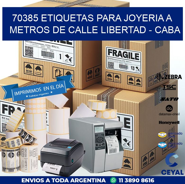 70385 ETIQUETAS PARA JOYERIA A METROS DE CALLE LIBERTAD – CABA