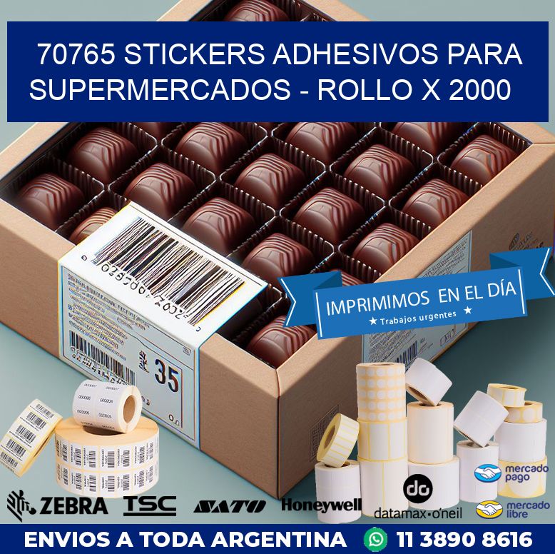 70765 STICKERS ADHESIVOS PARA SUPERMERCADOS - ROLLO X 2000
