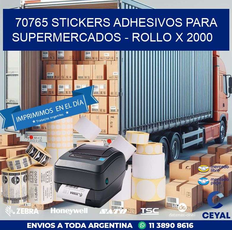 70765 STICKERS ADHESIVOS PARA SUPERMERCADOS - ROLLO X 2000