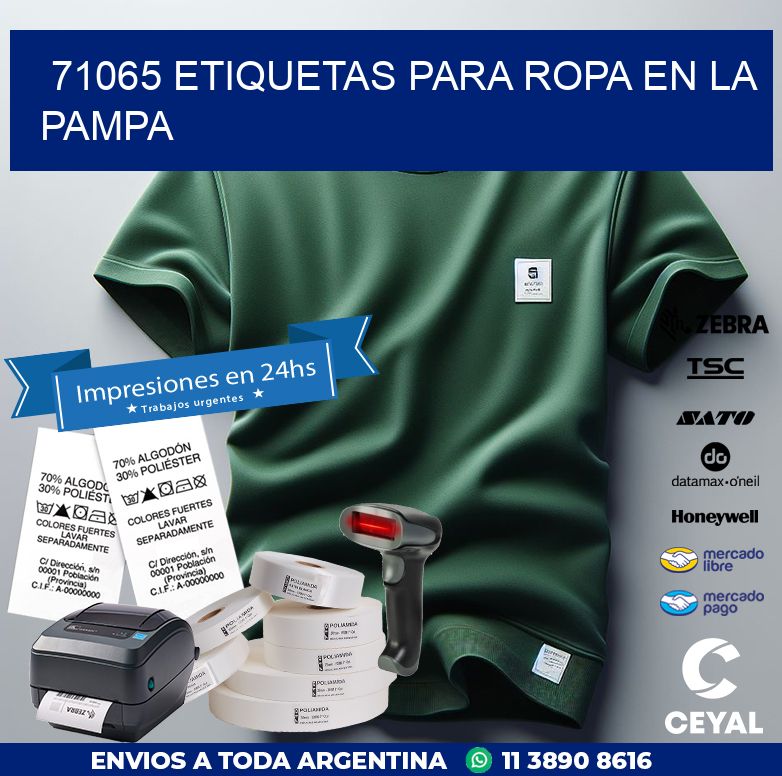 71065 ETIQUETAS PARA ROPA EN LA PAMPA