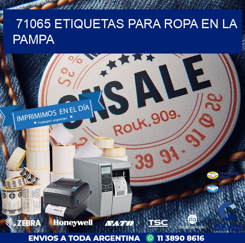 71065 ETIQUETAS PARA ROPA EN LA PAMPA