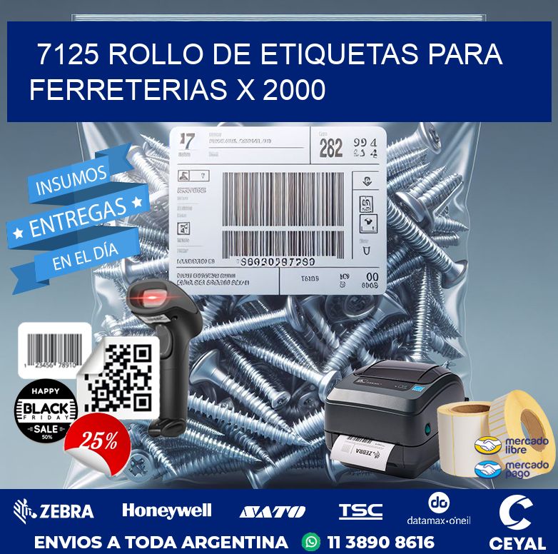 7125 ROLLO DE ETIQUETAS PARA FERRETERIAS X 2000