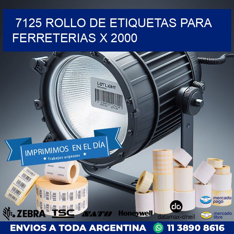 7125 ROLLO DE ETIQUETAS PARA FERRETERIAS X 2000