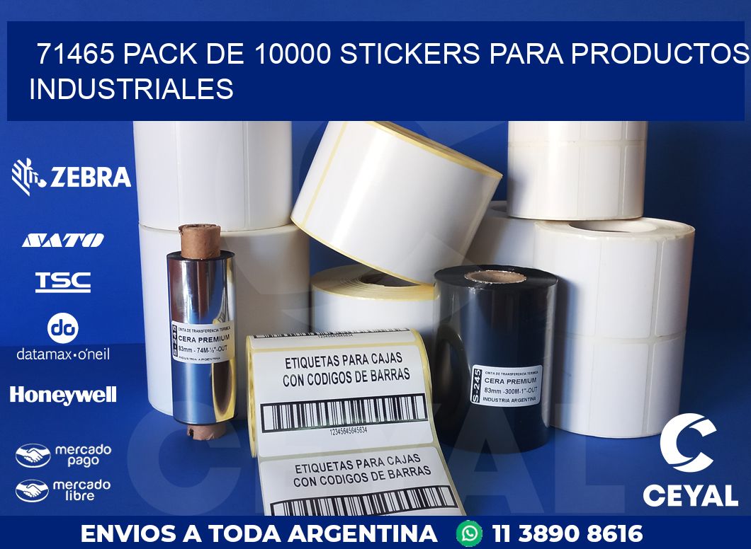 71465 PACK DE 10000 STICKERS PARA PRODUCTOS INDUSTRIALES